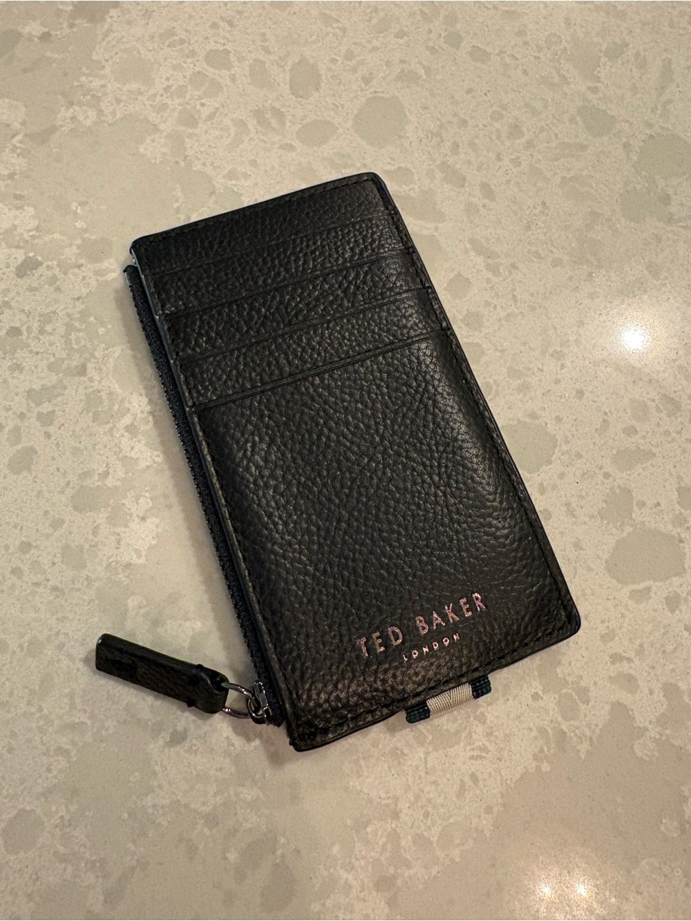 Ted Baker Wallet, Black, 8 card slots and a zipper compartment, Like New